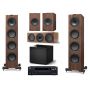 Домашний кинотеатр 5.1 KEF Q750 Satin Walnut + AV-ресивер Onkyo TX-NR696 B M3